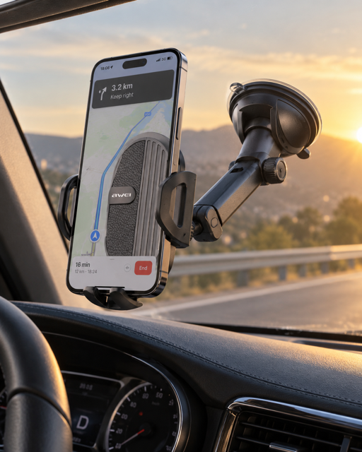 پایه نگهدارنده موبایل خودرو AWEI X72 مدل مکشی (Suction Cup)